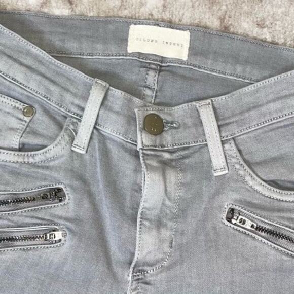 GILDED INTENT gray light wash moto style 27" waist multiple zippers w/stretch - Picture 10 of 11
